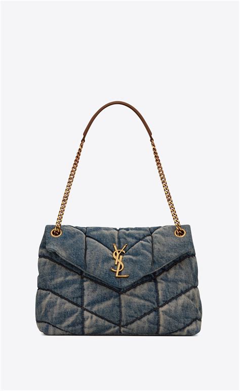 ysl lou lou puffer medium|YSL small denim puffer bag.